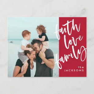 Postal Festiva Faith love Family Modern Photo Navidades