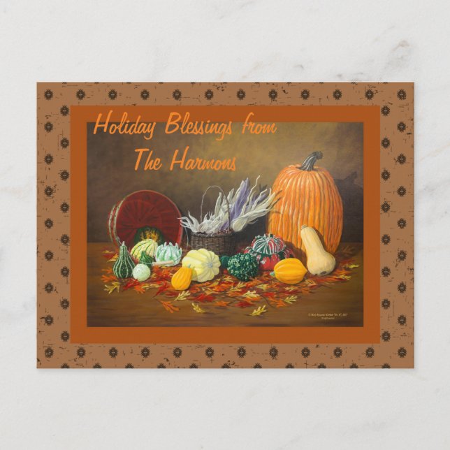 Postal Festiva Fall and Thanksending Holiday Card (Anverso)