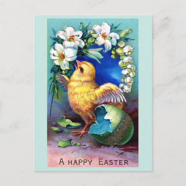 Postal Festiva Falln A Happy Easter Chick (Anverso)