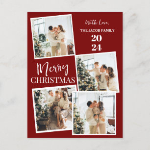 Postal Festiva Familia de árboles navideños modernos y sencillos 