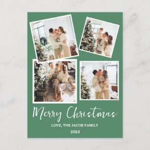 Postal Festiva Familia de árboles navideños modernos y sencillos