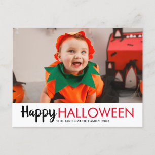Postal Festiva familia de calabaza jack-o-lantern Halloween Una f