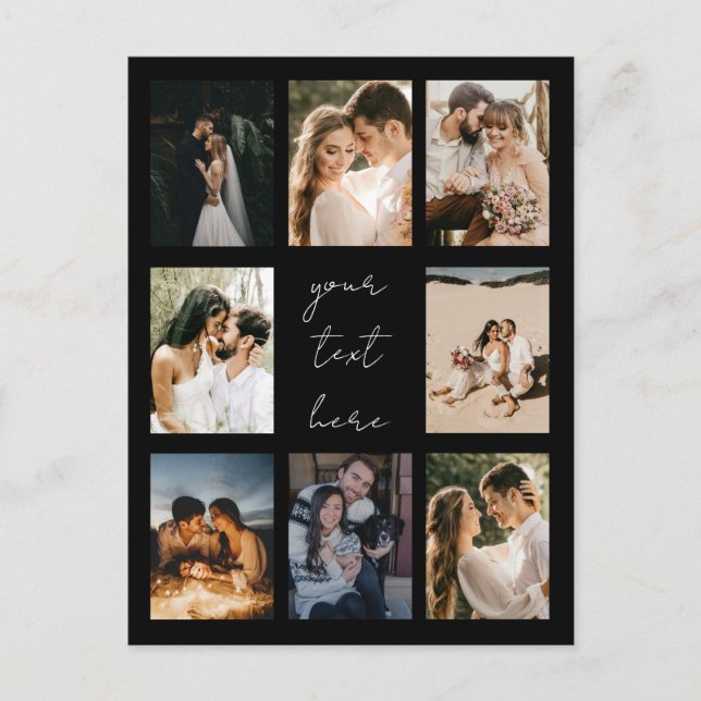 Postal Festiva Familia de imágenes personalizadas de Collage de f (Anverso)