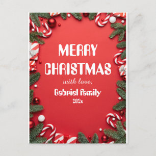 Postal Festiva familia de navidades simples y elegantes