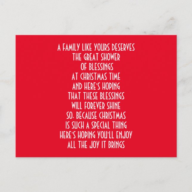 POSTAL FESTIVA FAMILIA ESPECIAL EN NAVIDADES (Anverso)