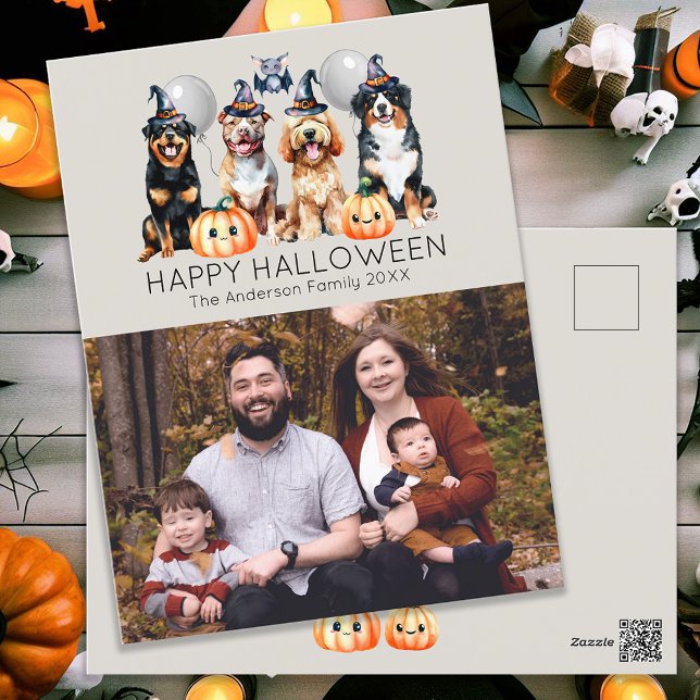Postal Festiva Familia Feliz Halloween (Subido por el creador)