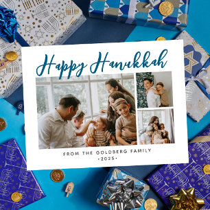 Postal Festiva Familia Hanukkah Moderno simple 3 foto
