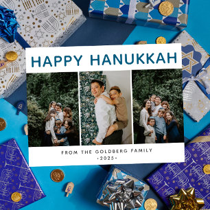 Postal Festiva Familia Hanukkah Moderno simple 3 foto