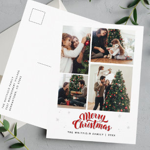 Postal Festiva Familia Merry Christmas Multi Photo