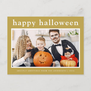 Postal Festiva Familia Mínima Spooky Happy Halloween 1 Foto