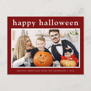 Postal Festiva Familia Mínima Spooky Happy Halloween 1 Foto