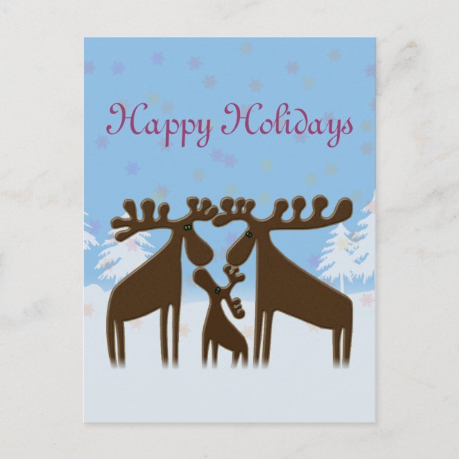 Postal Festiva familia moose (Anverso)