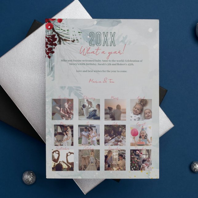 Postal Festiva Familia Qué Año En 12 Collages de fotos (Subido por el creador)