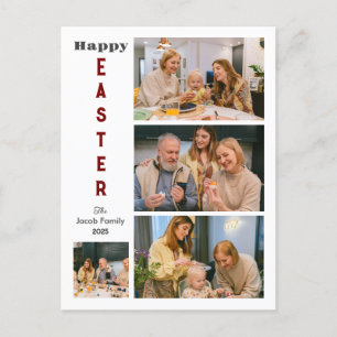 Postal Festiva Familia simple elegante feliz de Pascua 4 foto
