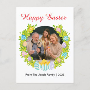 Postal Festiva Familia simple elegante feliz de Pascua una foto