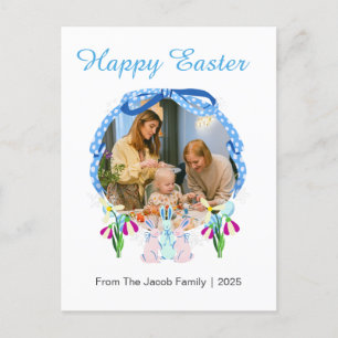 Postal Festiva Familia simple elegante feliz de Pascua una foto