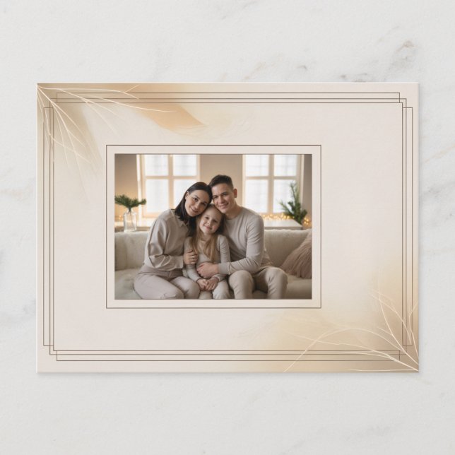 Postal Festiva Family Photo Christmas Card (Anverso)