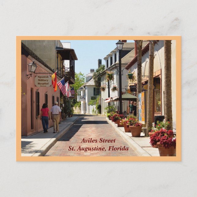 Postal Festiva Famosa calle Avilés más antigua del país (Anverso)