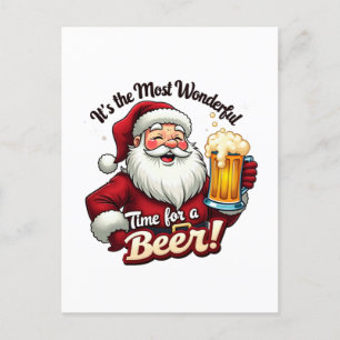 Postal Festiva Famosos Navidades cerveza tiempo Santa