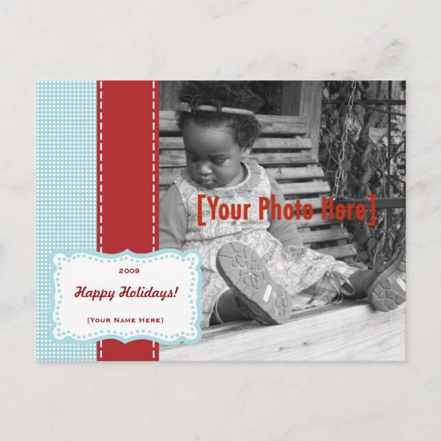 Postal Festiva Fancy Polka Dot Photo Card (Anverso)