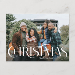 Postal Festiva Fancy Type Merry Christmas Photo
