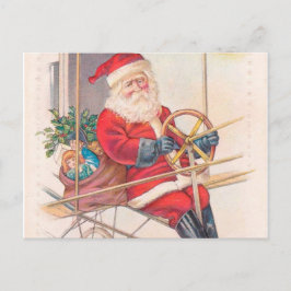 Postal Festiva Fantasía del Vintage Santa Airship