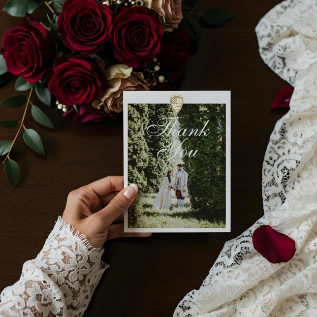 Postal Festiva Fantasía Medieval De Royal Muse Foto Gracias (Royal Muse Medieval Fantasy Photo Thank You Holiday Postcard)