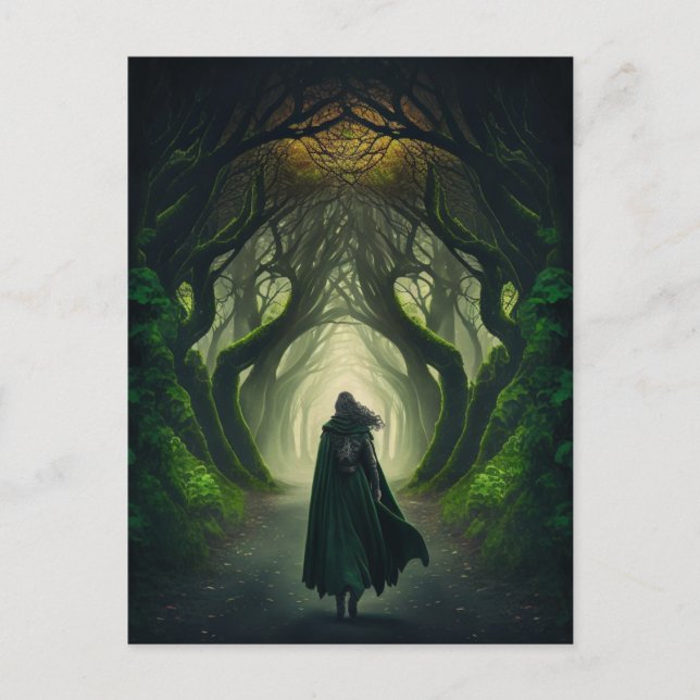 Postal Festiva Fantasía oscura del Día de San Patricio (Anverso)