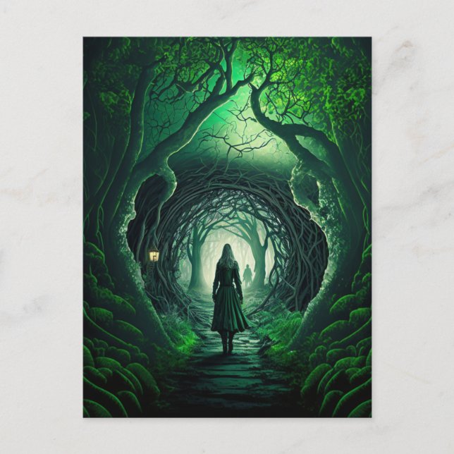 Postal Festiva Fantasía oscura del Día de San Patricio (Anverso)