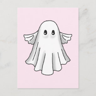 Postal Festiva Fantasma de Halloween increíblemente lindo