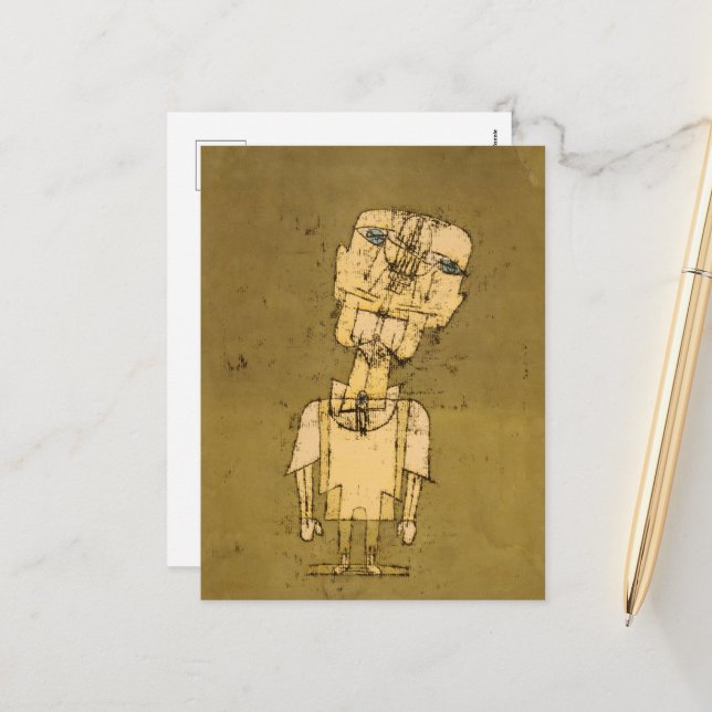 Postal Festiva Fantasma de un genio por Paul Klee (Anverso/Reverso In Situ)