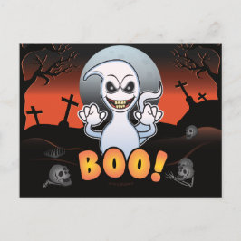 Postal Festiva ¡Fantasma en un cementerio! Halloween