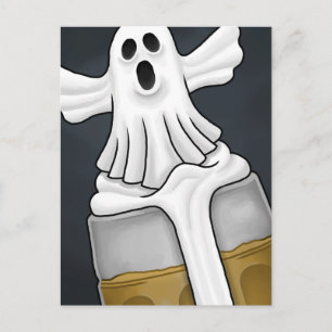 Postal Festiva Fantasma espeluznante de Halloween
