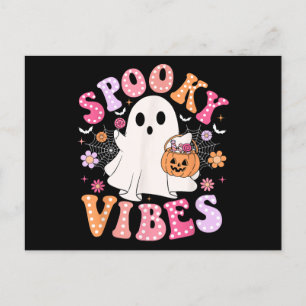Postal Festiva Fantasma Fantasma Retro Groovy Halloween