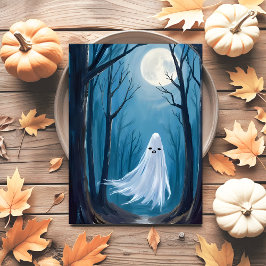 Postal Festiva Fantasma fantasmal | Feliz Halloween Haunted Fores