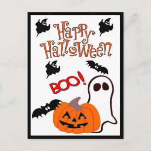Postal Festiva Fantasma feliz de Halloween