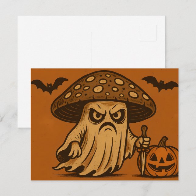 Postal Festiva Fantasma mortal con escalofríos (Anverso / Reverso)