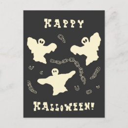 Postal Festiva Fantasmas Cremosos - ¡Feliz Halloween!