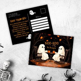 Postal Festiva Fantasmas Saludo espeluznante de Halloween de octu
