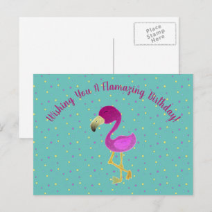 Postal Festiva Fantástico Flamingo