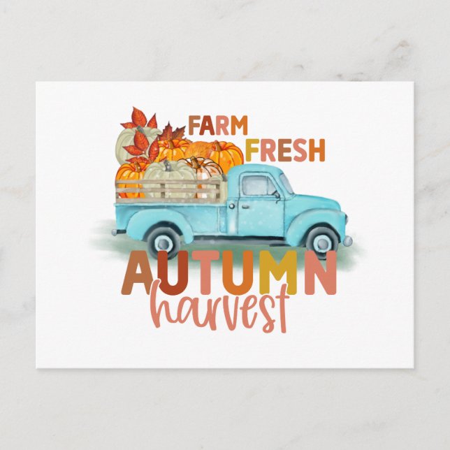 Postal Festiva Farm Fresh Autumn Harvest Quote (Anverso)