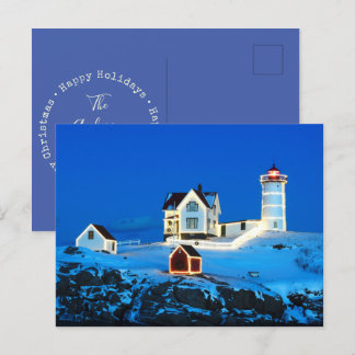 Postal Festiva Faro de nubble navideño