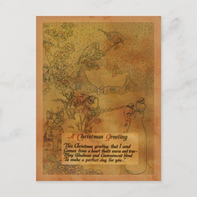 Postal Festiva Faux Vintage Christmas (Anverso)