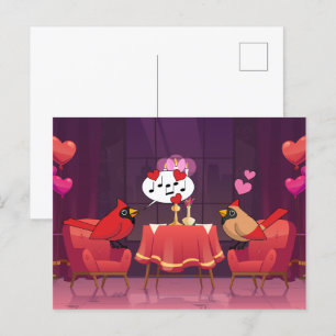 Postal Festiva Fecha de cena de las aves cardinales del norte