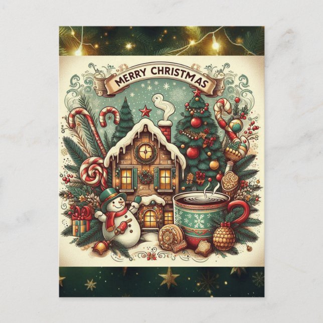 Postal Festiva Feestdagen briefkaart (Anverso)