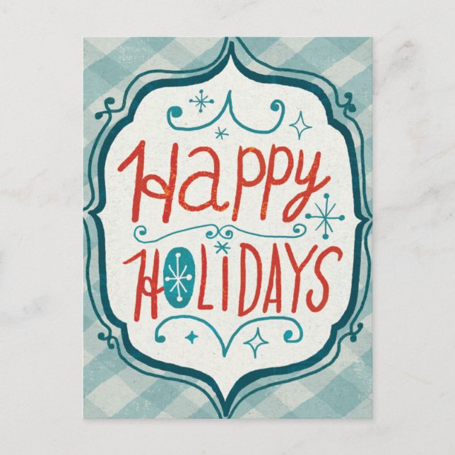 Postal Festiva Felices días de fiesta de Christmastime (Anverso)