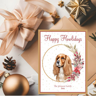 Postal Festiva Felices días de Howl Cute Dog