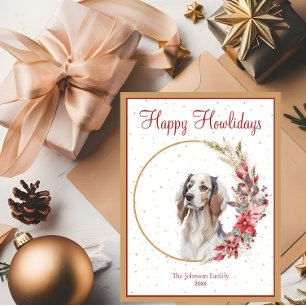 Postal Festiva Felices días de Howlida Cute Irish Setter perro