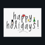 Postal Festiva Felices Fiestas<br><div class="desc">Felices vacaciones Envíe sus cálidos deseos a amigos y familiares con estas postales de Navidad</div>