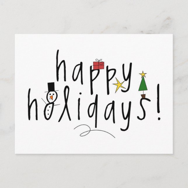 Postal Festiva Felices Fiestas (Anverso)